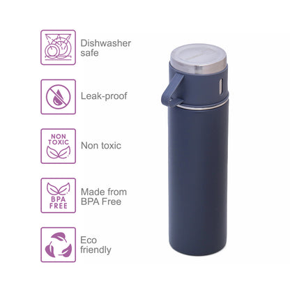 HYDROBREW Insulated 500ml Vacuum Flask w/2x 150ml Cup -Grey