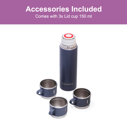 HYDROBREW Insulated 500ml Vacuum Flask w/2x 150ml Cup -Grey