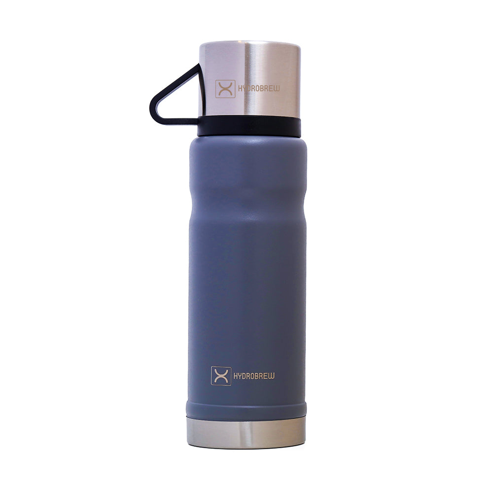 HYDROBREW Insulated 650ml Vacuum Flask w/2x 150ml Cup -Grey