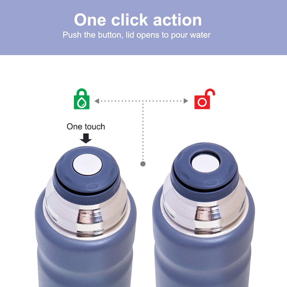 HYDROBREW Insulated 650ml Vacuum Flask w/2x 150ml Cup -Grey