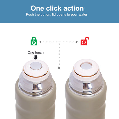 HYDROBREW Insulated 650ml Vacuum Flask w/2x 150ml Cup-Ivory