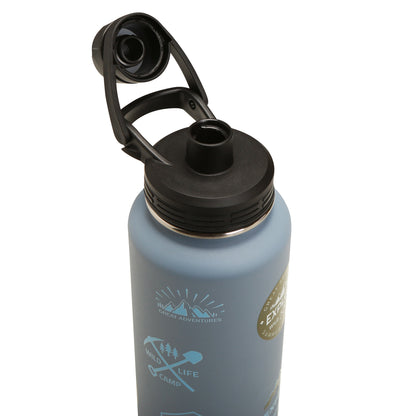 HYDROBREW - Vacuum Insulated Travel Water Bottle w/Sling Bag, 950ml, Blue