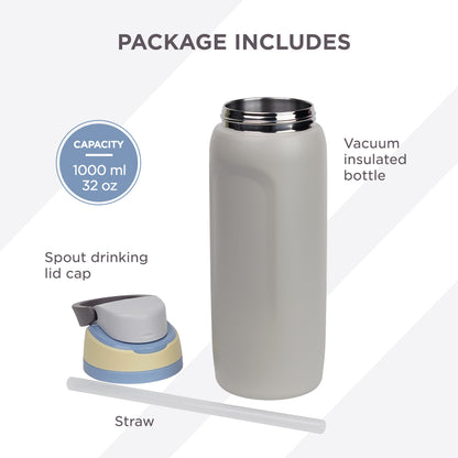 Hydrobrew Personalized Sip Switch Stainless Steel Water Bottle - Urban Stone