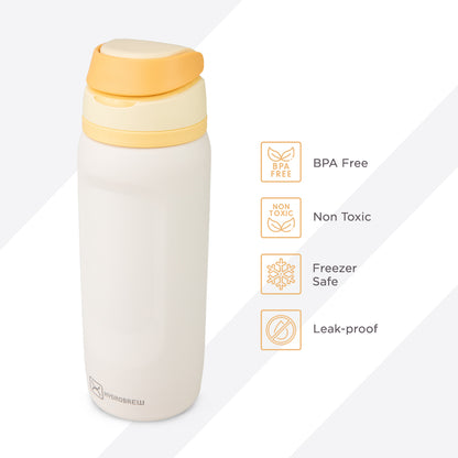 Hydrobrew Personalized Sip Switch Stainless Steel Water Bottle - Soft Latte