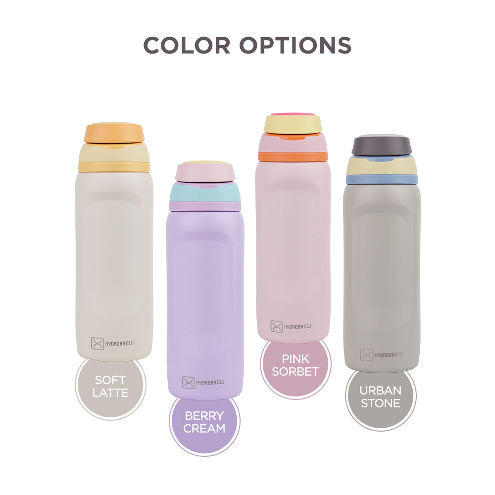 Hydrobrew Sip Switch Stainless Steel Water Bottle - Pink Sorbet
