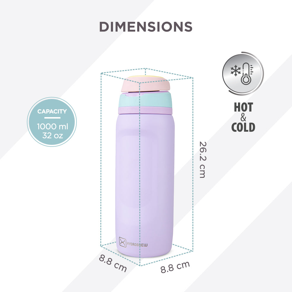 Hydrobrew Sip Switch Stainless Steel Water Bottle - Berry Cream