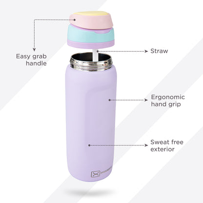 Hydrobrew Sip Switch Stainless Steel Water Bottle - Berry Cream