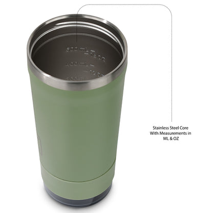 Hydrobrew Sip Core Stainless Steel Bottle w/t Tritan™ Container - 18/8 Premium Double Wall Stainless Steel - URBAN STONE