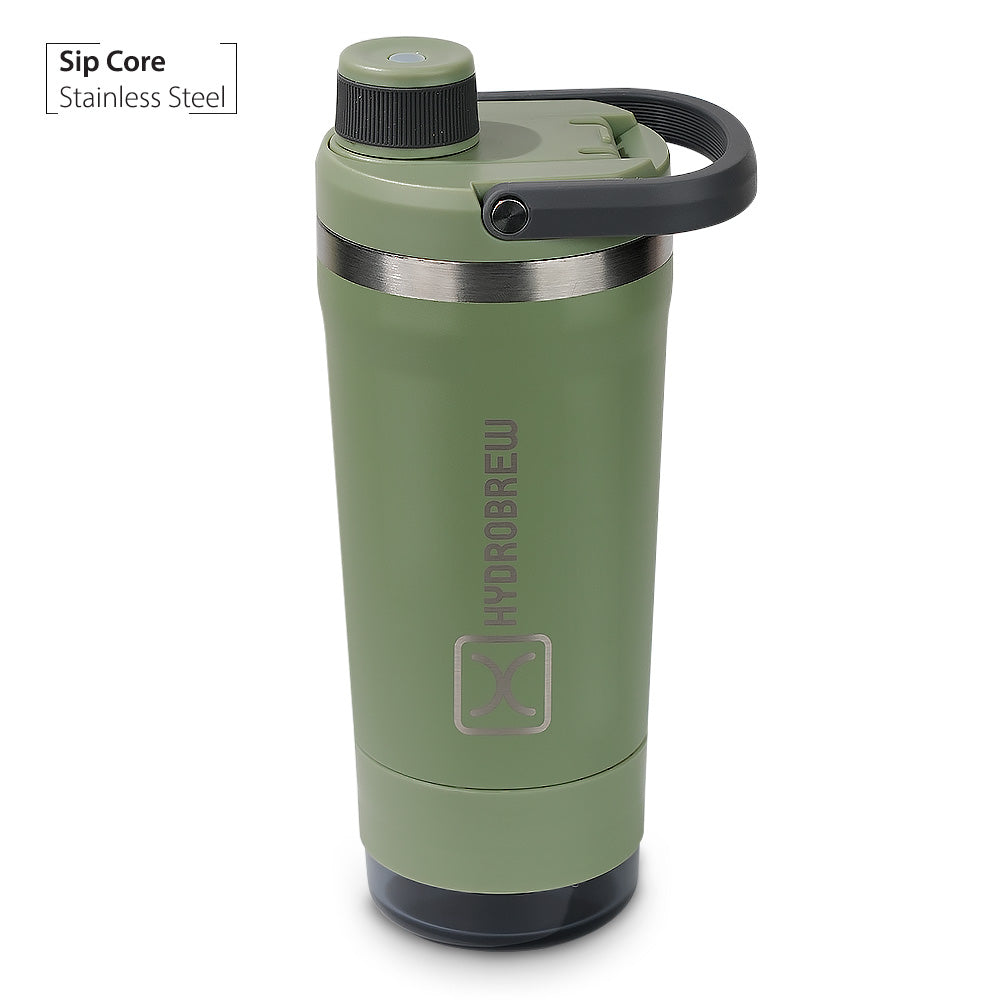 Hydrobrew Sip Core Stainless Steel Bottle w/t Tritan™ Container - 18/8 Premium Double Wall Stainless Steel - URBAN STONE