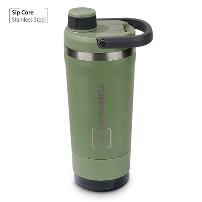 Hydrobrew Sip Core Stainless Steel Bottle w/t Tritan™ Container - 18/8 Premium Double Wall Stainless Steel - URBAN STONE