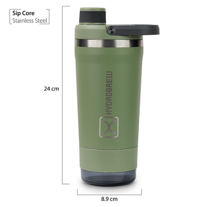 Hydrobrew Sip Core Stainless Steel Bottle w/t Tritan™ Container - 18/8 Premium Double Wall Stainless Steel - URBAN STONE