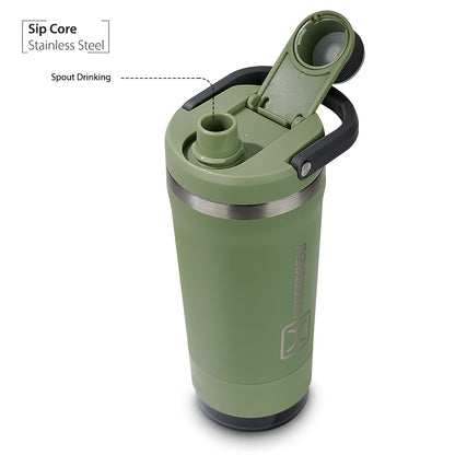 Hydrobrew Sip Core Stainless Steel Bottle w/t Tritan™ Container - 18/8 Premium Double Wall Stainless Steel - URBAN STONE