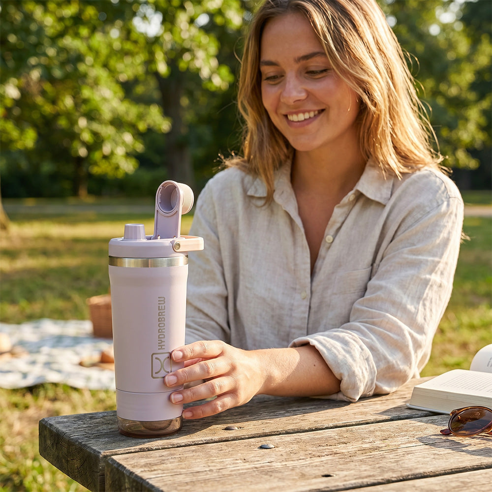 Hydrobrew Sip Core Stainless Steel Bottle w/t Tritan™ Container - 18/8 Premium Double Wall Stainless Steel - OLIVE SAGE