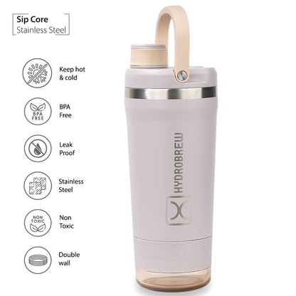 Hydrobrew Sip Core Stainless Steel Bottle w/t Tritan™ Container - 18/8 Premium Double Wall Stainless Steel - OLIVE SAGE
