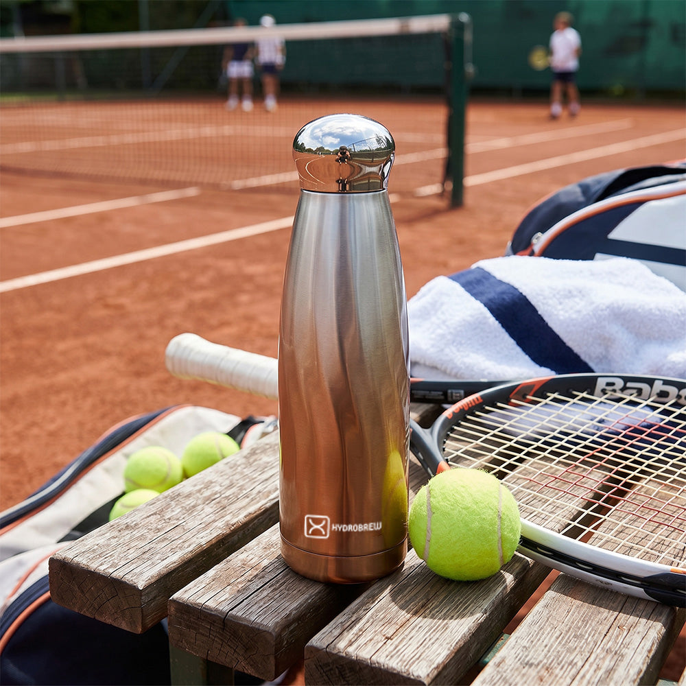 Hydrobrew Double Wall Stainless Steel Water Bottle 420ml – Leakproof Insulated Bottle, Bronze Mist