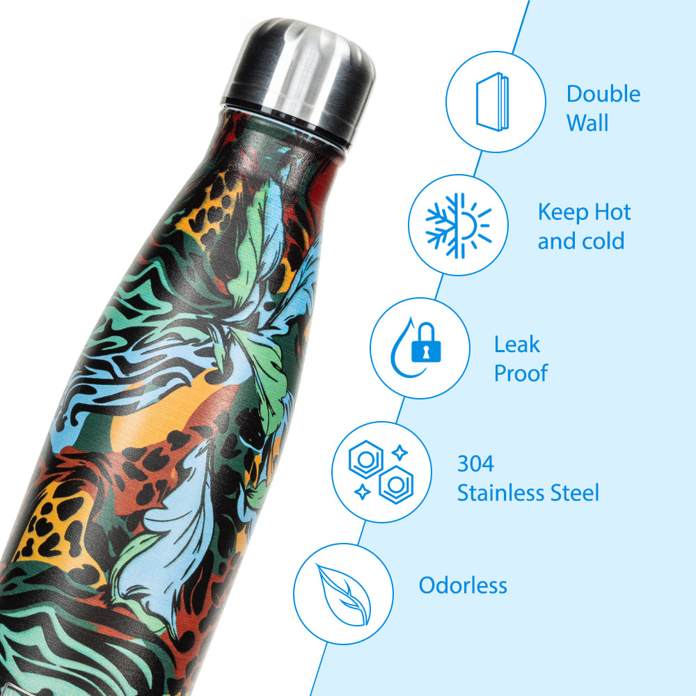 Hydrobrew Double wall Stainless Steel Water Bottle 500ML  - Wild Tropic