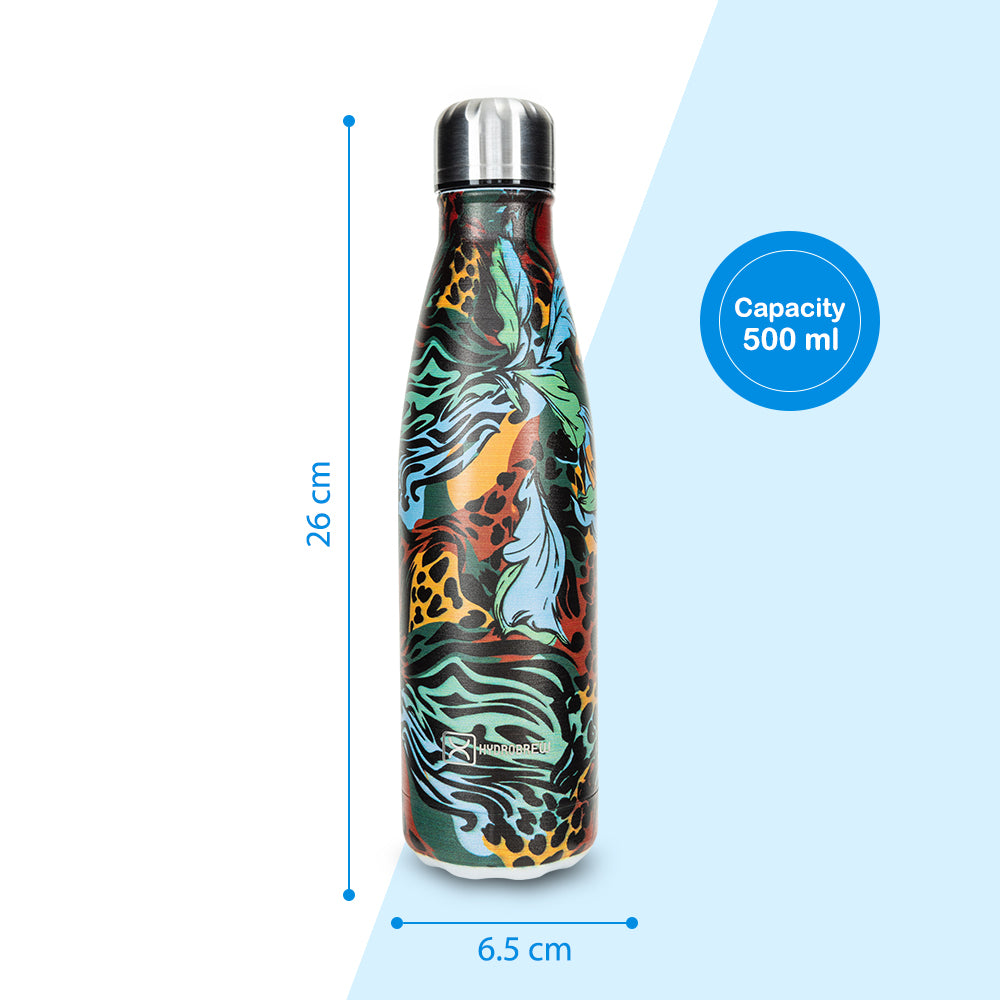Hydrobrew Double wall Stainless Steel Water Bottle 500ML  - Wild Tropic