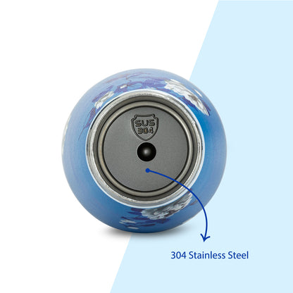 Hydrobrew Double wall Stainless Steel Water Bottle 500ML  - Azure Bloom