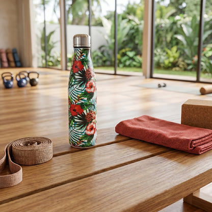Hydrobrew Double wall Stainless Steel Water Bottle 500ML  - Tropical Hibiscus