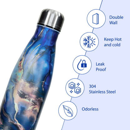 Hydrobrew Double wall Stainless Steel Water Bottle 500ML  - Aqua Marble