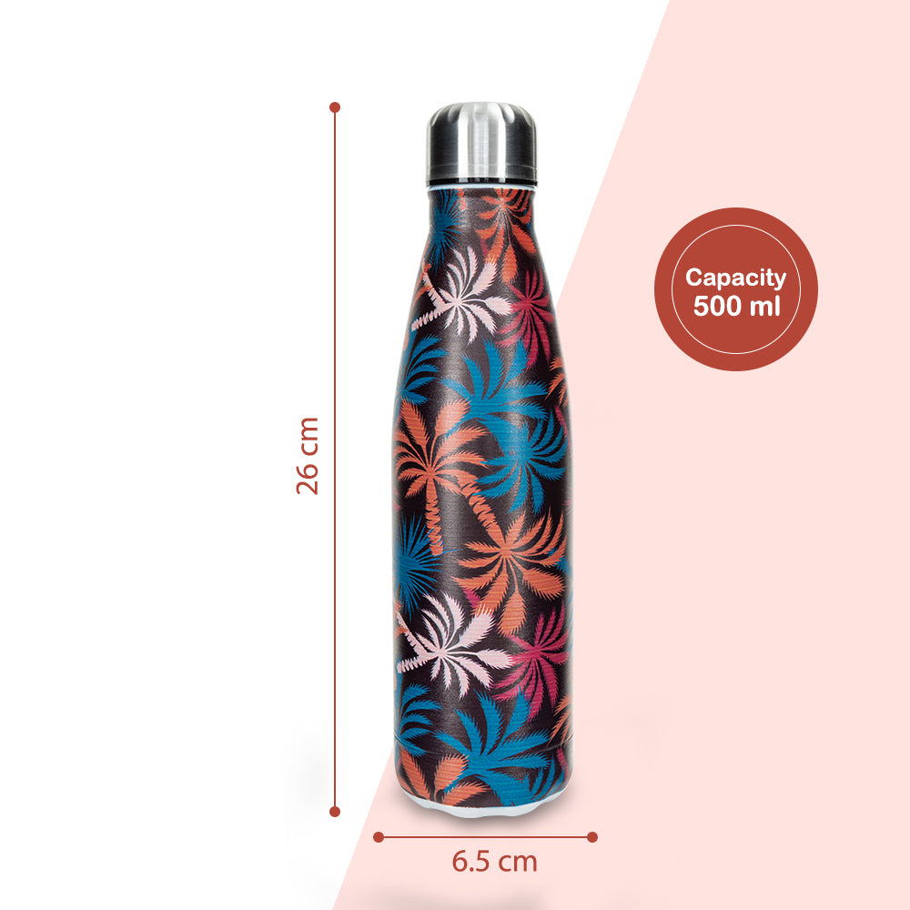 Hydrobrew Double wall Stainless Steel Water Bottle 500ML  - Midnight Tropics