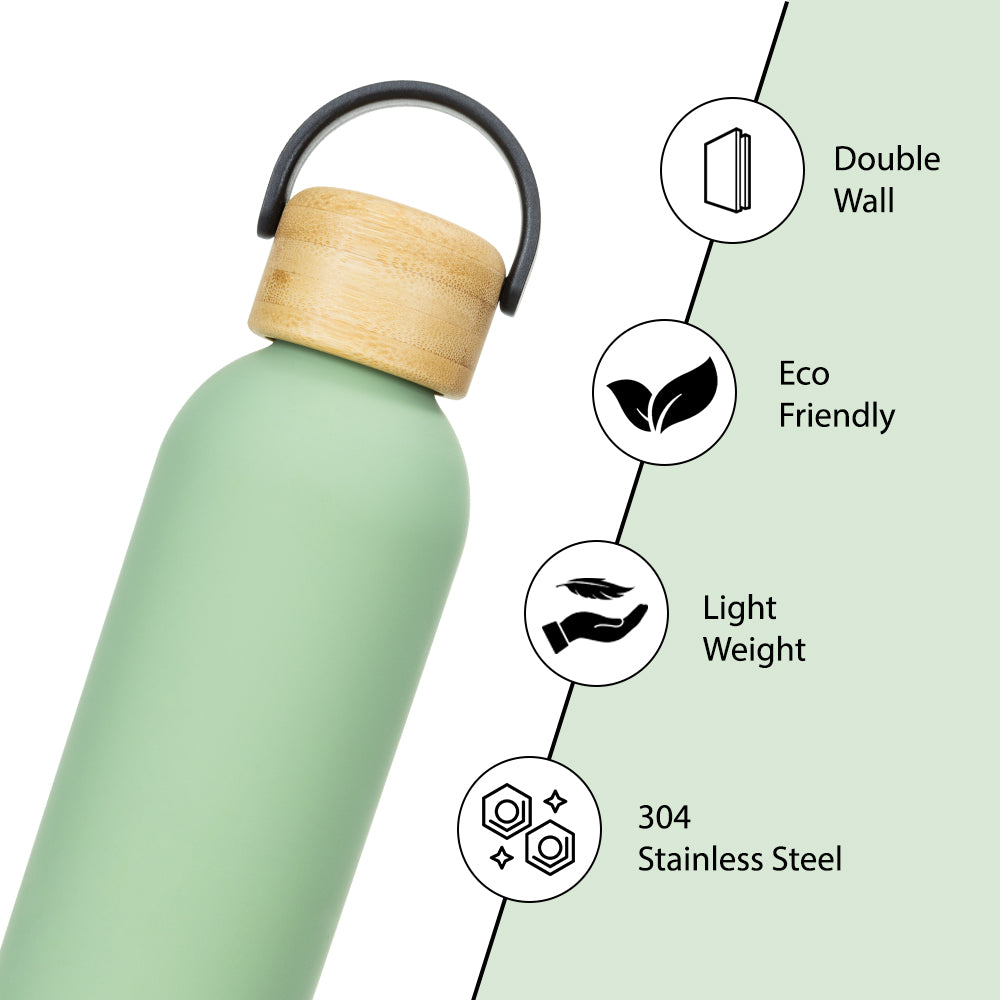 Hydrobrew Double Wall Stainless Steel Water Bottle 500ML  - Olive Green