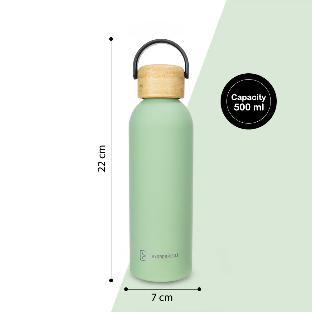 Hydrobrew Double Wall Stainless Steel Water Bottle 500ML  - Olive Green