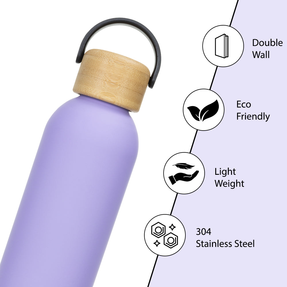 Hydrobrew Double Wall Stainless Steel Water Bottle 500ML  - Purple
