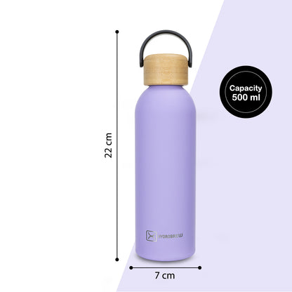 Hydrobrew Double Wall Stainless Steel Water Bottle 500ML  - Purple