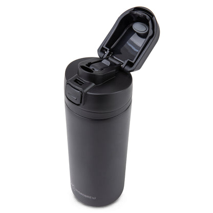 HydroBrew SipSwitch™ Insulated Water Bottle 720ml – Leakproof, Stainless Steel, Straw & Spout Lid -Carbon