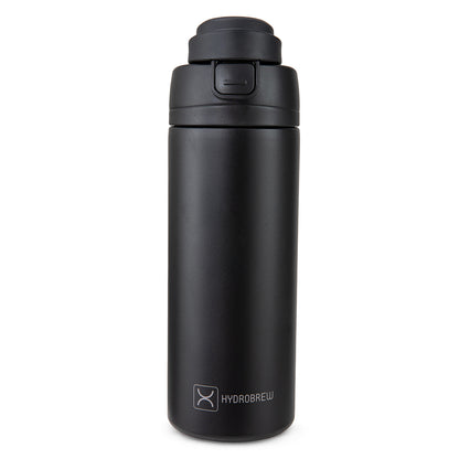 HydroBrew SipSwitch™ Insulated Water Bottle 720ml – Leakproof, Stainless Steel, Straw & Spout Lid -Carbon