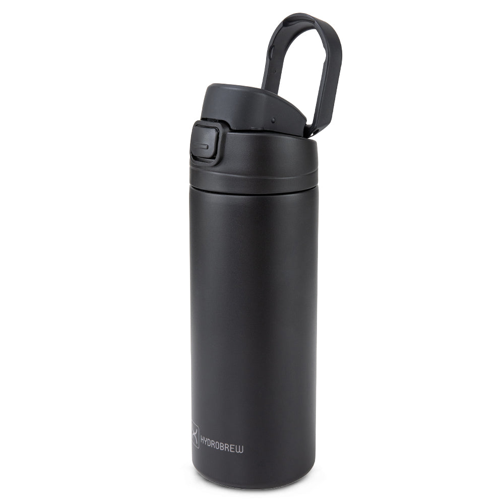Hydrobrew Personalized SipSwitch™ Insulated Water Bottle 720ml – Leakproof, Stainless Steel, Straw & Spout Lid -Carbon