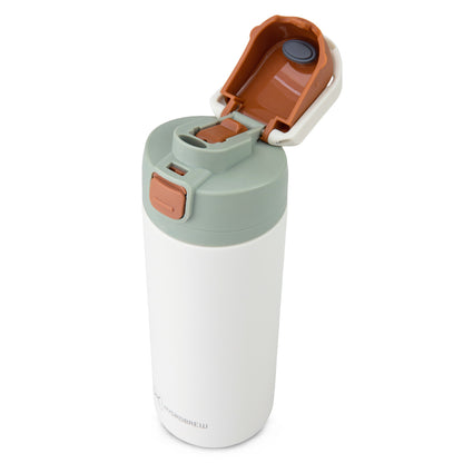 Hydrobrew Personalized SipSwitch™ Insulated Water Bottle 720ml – Leakproof, Stainless Steel, Straw & Spout Lid -Ivory Grove