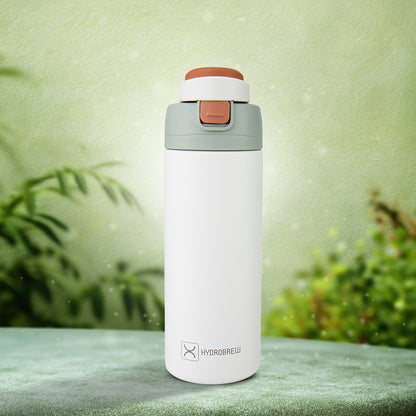 Hydrobrew Personalized SipSwitch™ Insulated Water Bottle 720ml – Leakproof, Stainless Steel, Straw & Spout Lid -Ivory Grove