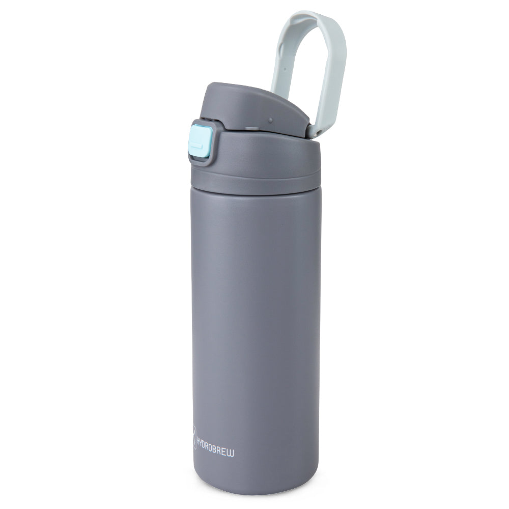 Hydrobrew SipSwitch Insulated Water Bottle 720ml – Leakproof, Stainless Steel, Straw & Spout Lid -Graphite