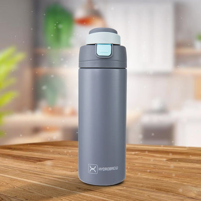 Hydrobrew SipSwitch Insulated Water Bottle 720ml – Leakproof, Stainless Steel, Straw & Spout Lid -Graphite