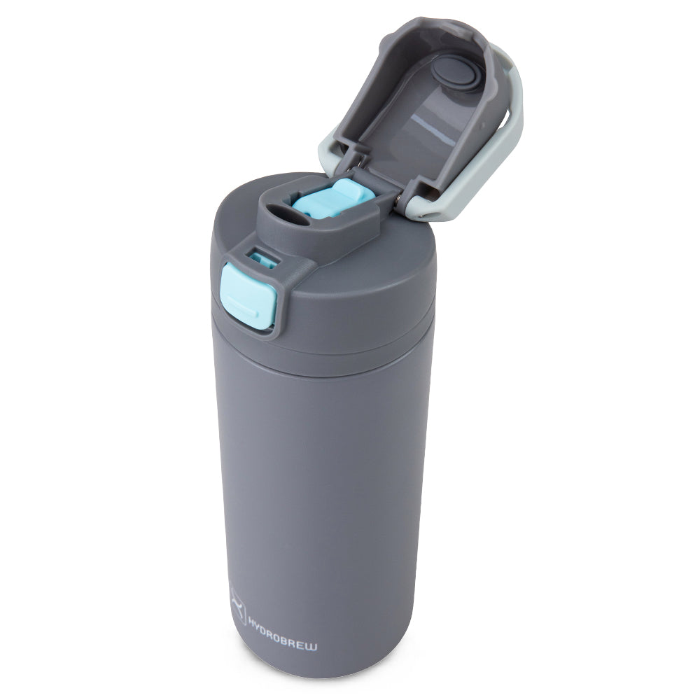 Hydrobrew Personalized SipSwitch™ Insulated Water Bottle 720ml – Leakproof, Stainless Steel, Straw & Spout Lid -Graphite