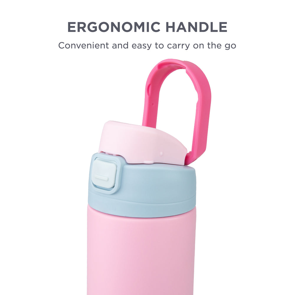 HydroBrew SipSwitch™ Insulated Water Bottle 720ml – Leakproof, Stainless Steel, Straw & Spout Lid -Rose Silk