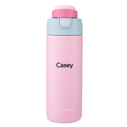 Hydrobrew Personalized SipSwitch™ Insulated Water Bottle 720ml – Leakproof, Stainless Steel, Straw & Spout Lid -Rose Silk