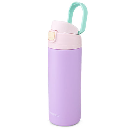 Hydrobrew Personalized SipSwitch™ Insulated Water Bottle 720ml – Leakproof, Stainless Steel, Straw & Spout Lid -Orchid Mist