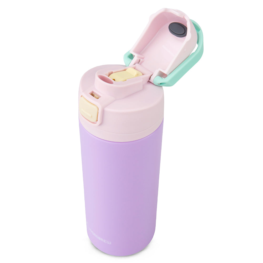 Hydrobrew Personalized SipSwitch™ Insulated Water Bottle 720ml – Leakproof, Stainless Steel, Straw & Spout Lid -Orchid Mist