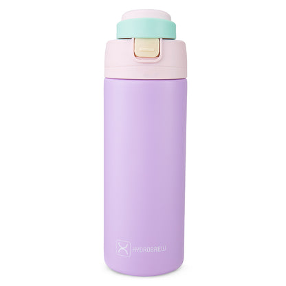 Hydrobrew Personalized SipSwitch™ Insulated Water Bottle 720ml – Leakproof, Stainless Steel, Straw & Spout Lid -Orchid Mist
