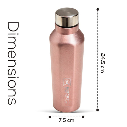 HYDROBREW Steel Water Bottle, 800ml Copper