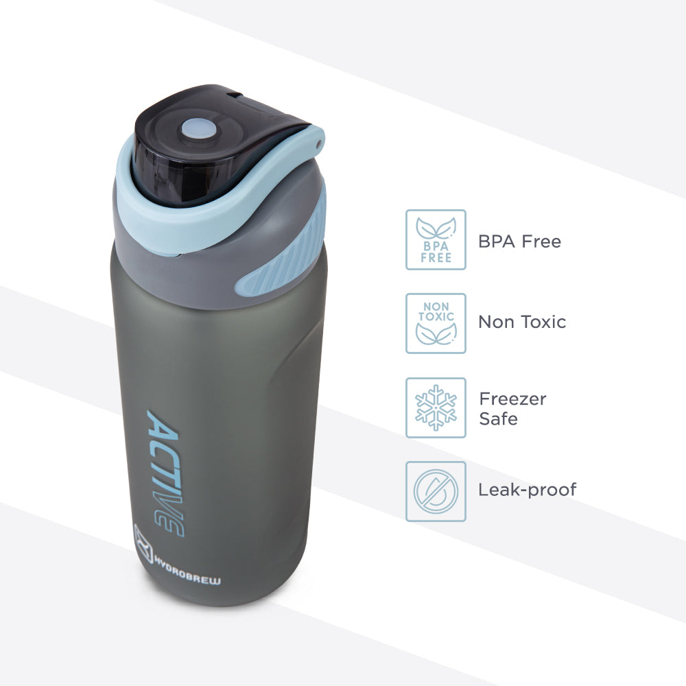 HYDROBREW Sip Switch Tritan Water Bottle 1000ml Leakproof, BPA Free, Straw & Spout Lid- Graphite