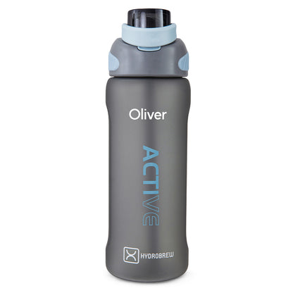 Hydrobrew Personalized Sip Switch Tritan Water Bottle 1000ml Leakproof, BPA Free, Straw & Spout Lid- Graphite