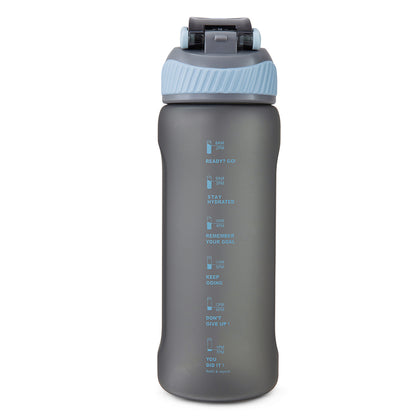 Hydrobrew Personalized Sip Switch Tritan Water Bottle 1000ml Leakproof, BPA Free, Straw & Spout Lid- Graphite