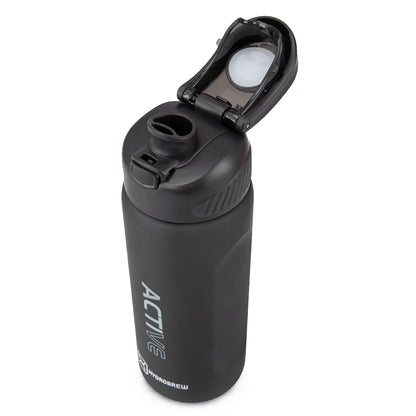 HYDROBREW Sip Switch Tritan Water Bottle 1000ml Leakproof, BPA Free, Straw & Spout Lid- Carbon