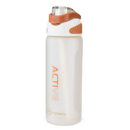 HYDROBREW Sip Switch Tritan Water Bottle 1000ml Leakproof, BPA Free, Straw & Spout Lid- Ivory Terracotta