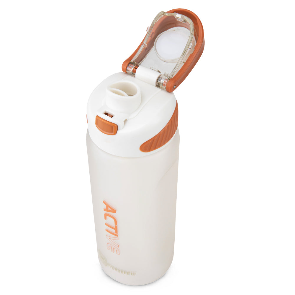 HYDROBREW Sip Switch Tritan Water Bottle 1000ml Leakproof, BPA Free, Straw & Spout Lid- Ivory Terracotta