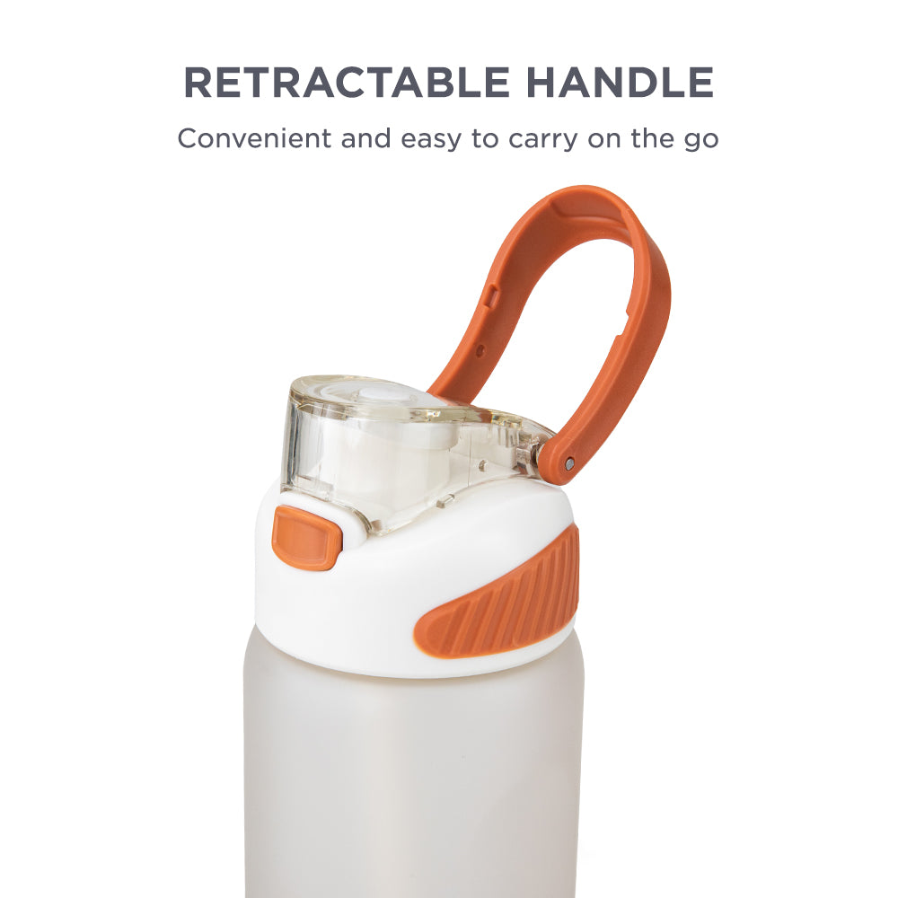 HYDROBREW Sip Switch Tritan Water Bottle 1000ml Leakproof, BPA Free, Straw & Spout Lid- Ivory Terracotta
